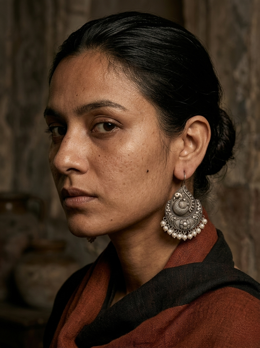Mahroom Oxidised Earrings