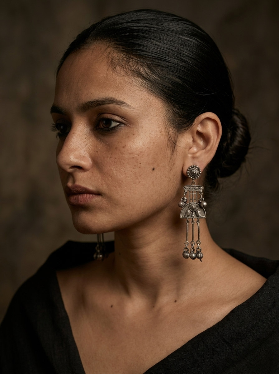 Gulnaar Oxidised Earrings