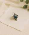 Tibetian Turquoise & Rainbow Moonstones Gemstone Sterling Silver Ring