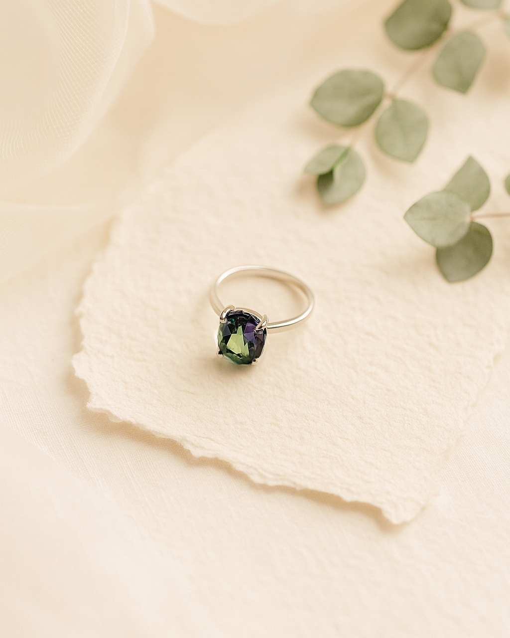Mystic Quartz Gemstone Sterling Silver Ring