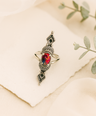 Pink Dahlia Turquoise Gemstone Sterling Silver Ring