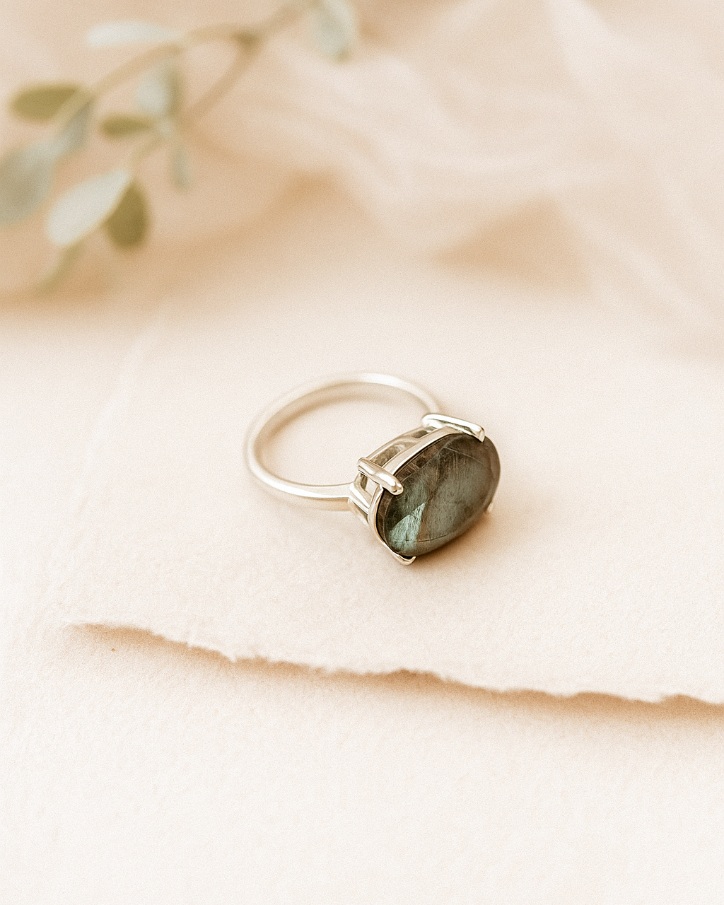Labradorite Gemstone Sterling Silver Ring