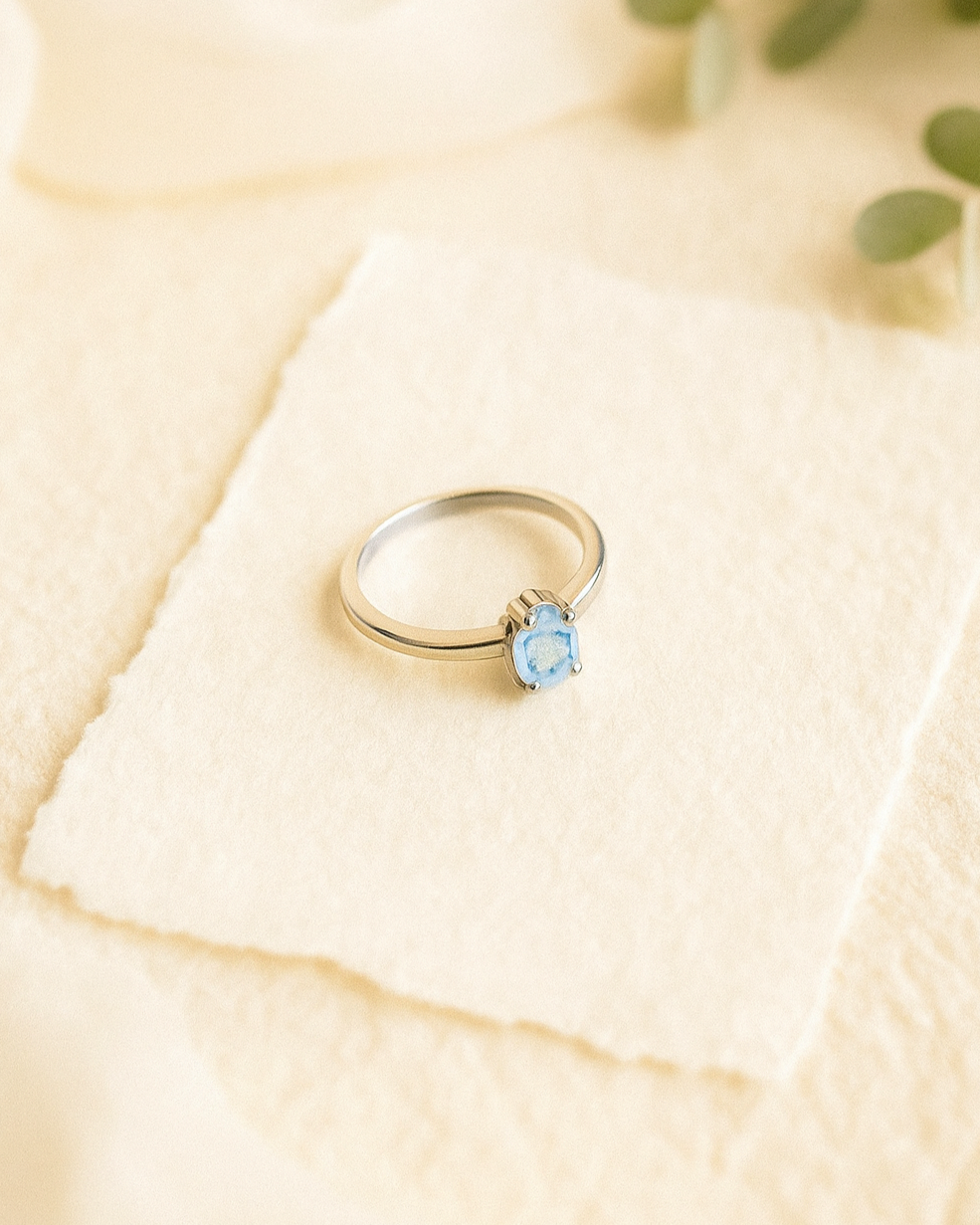 Blue Topaz Gemstone Sterling Silver Ring