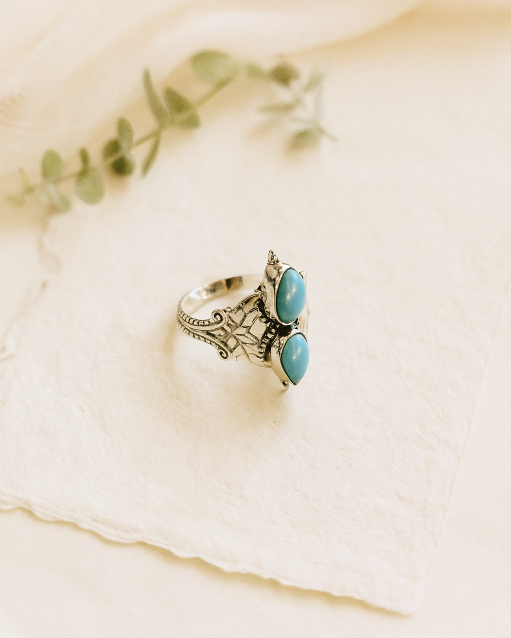 Kingman Turquoise Gemstone Sterling Silver Ring