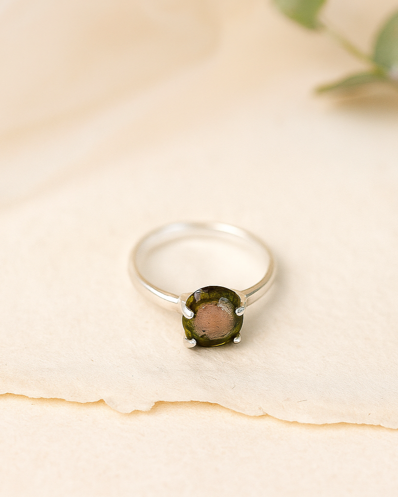Watermelon Tourmaline Gemstone Sterling Silver Ring
