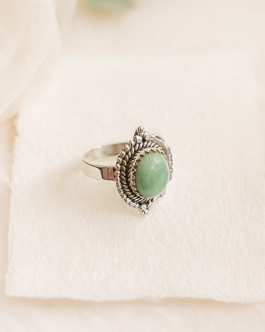 Amazonite Gemstone Sterling Silver Ring