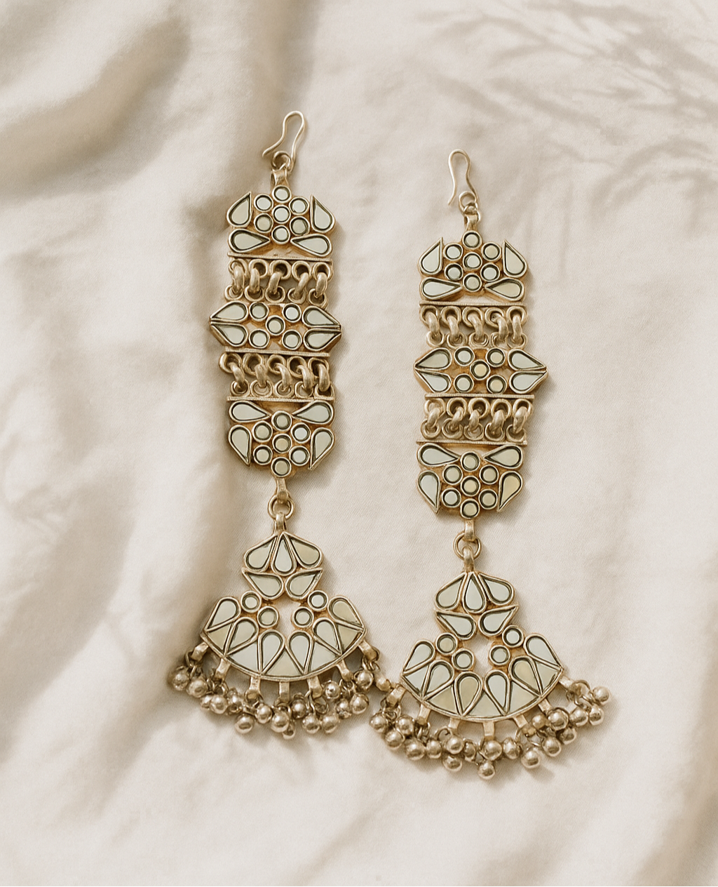 Kali Glass Earrings with Earchain