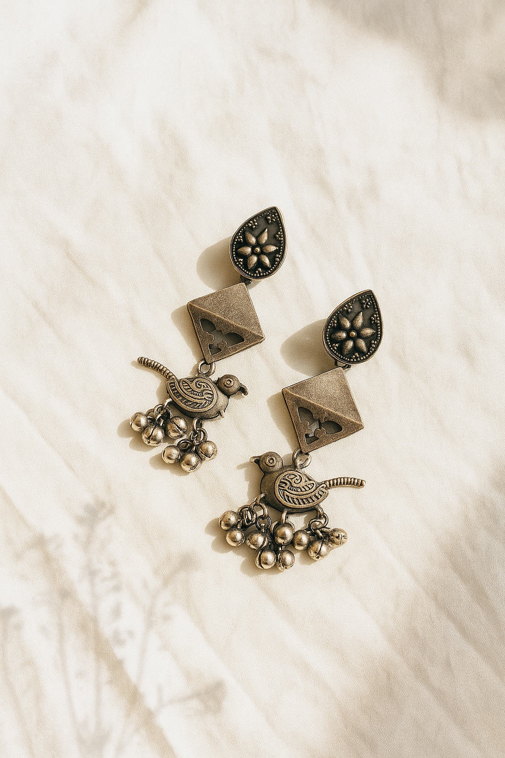 Diya Oxidised Earrings