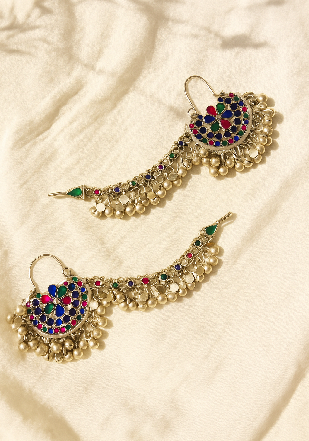 Nisha Afghan Earrings with Earchain