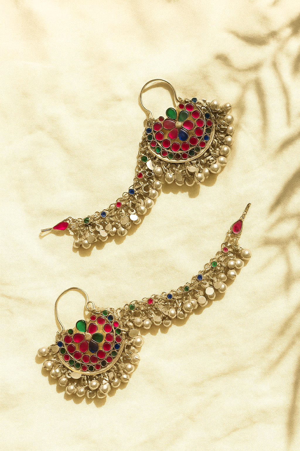 Nisha Afghan Earrings with Earchain