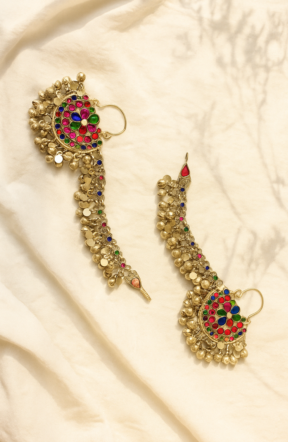 Nisha Afghan Earrings with Earchain