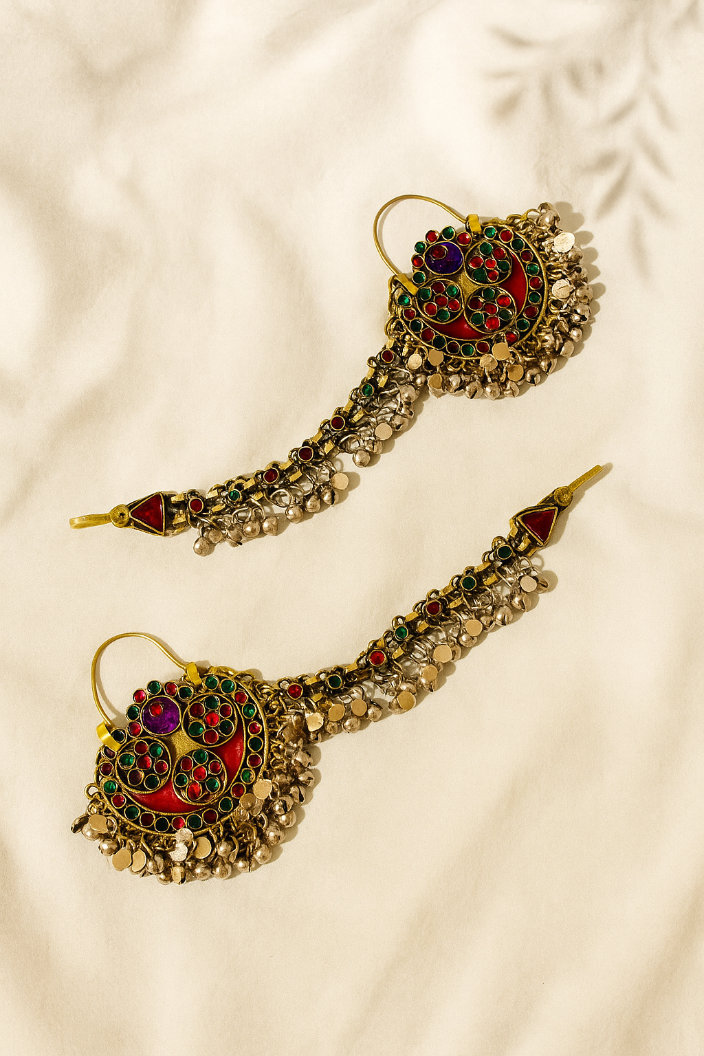 Noorani Afghan Earrings with Earchain