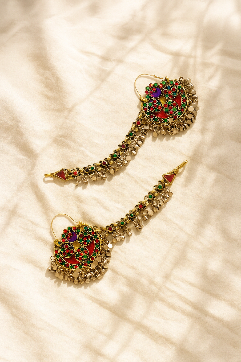 Noorani Afghan Earrings with Earchain