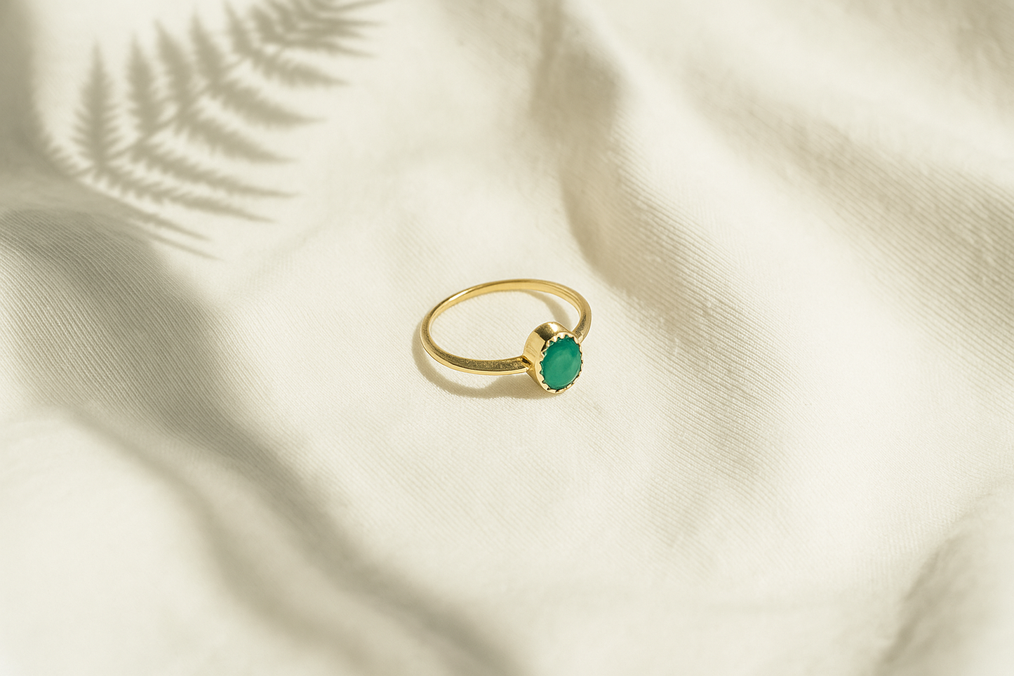Green Onyx Gemstone Sterling Silver Ring