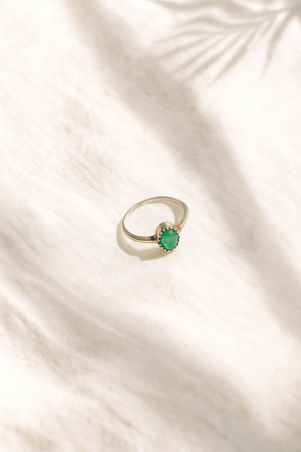 Green Onyx Gemstone Sterling Silver Ring
