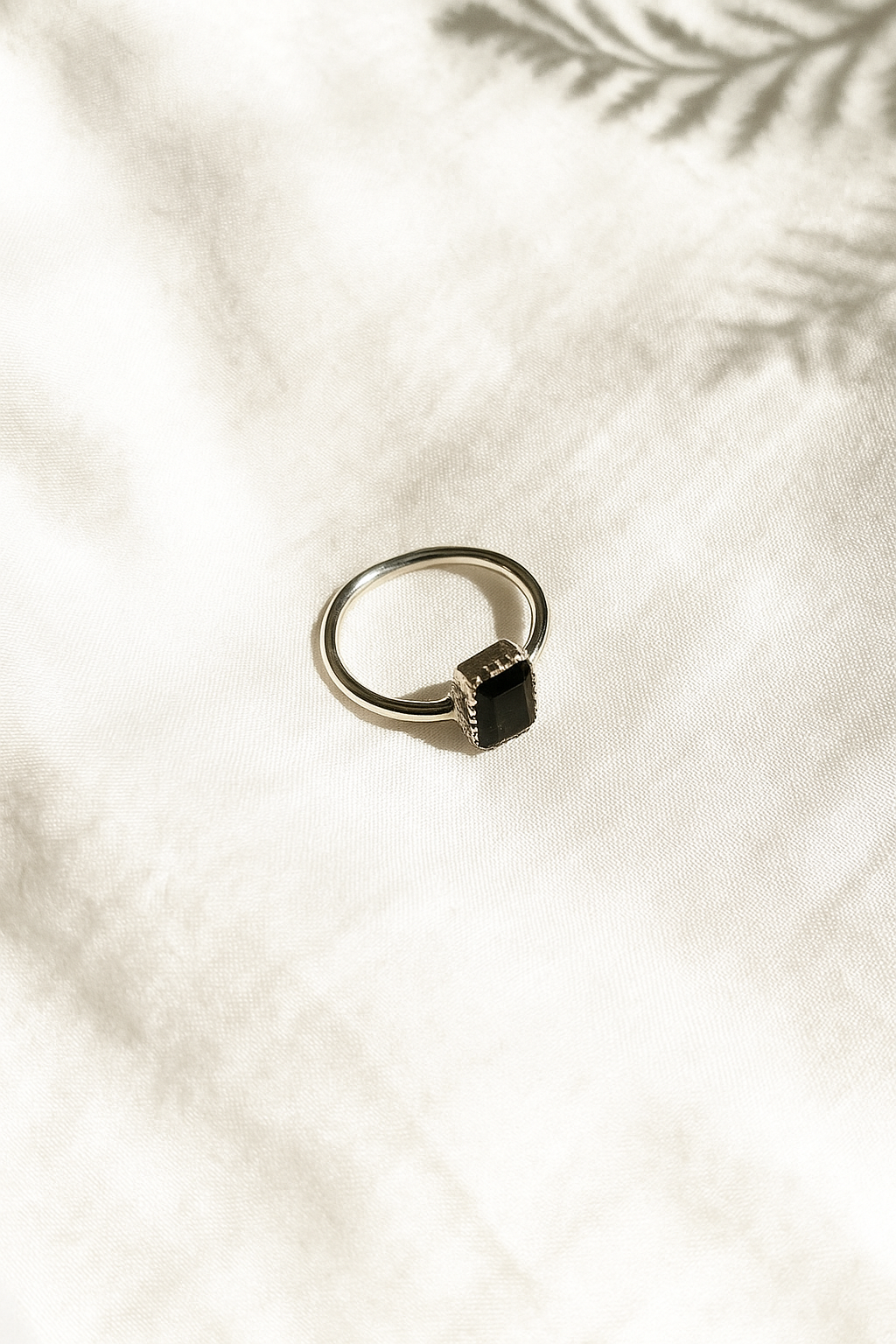 Black Onyx Gemstone Sterling Silver Ring