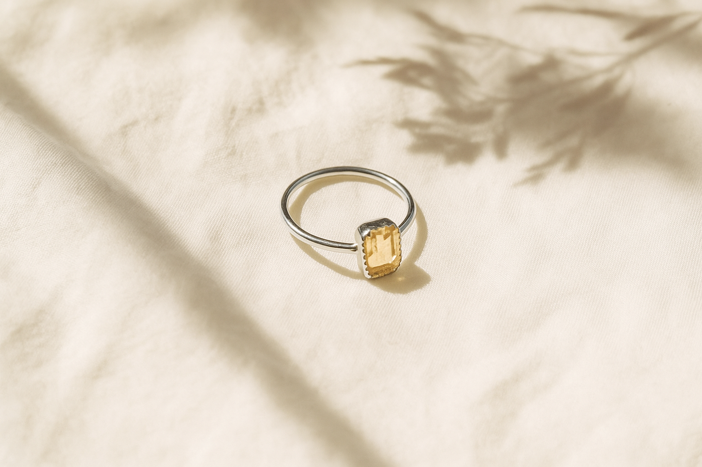 Citrine Gemstone Sterling Silver Ring