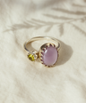 Amethyst Peridot Gemstone Sterling Silver Ring