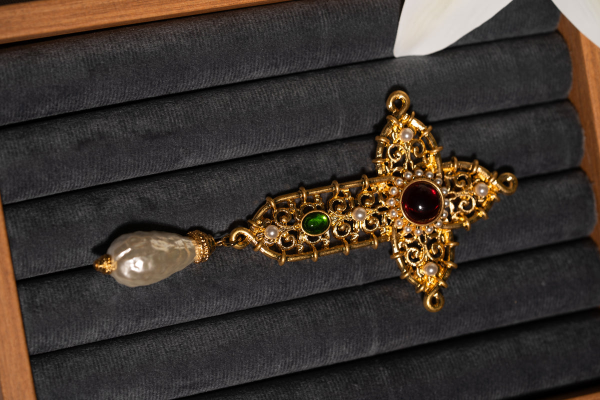 Cross Antique Brooch