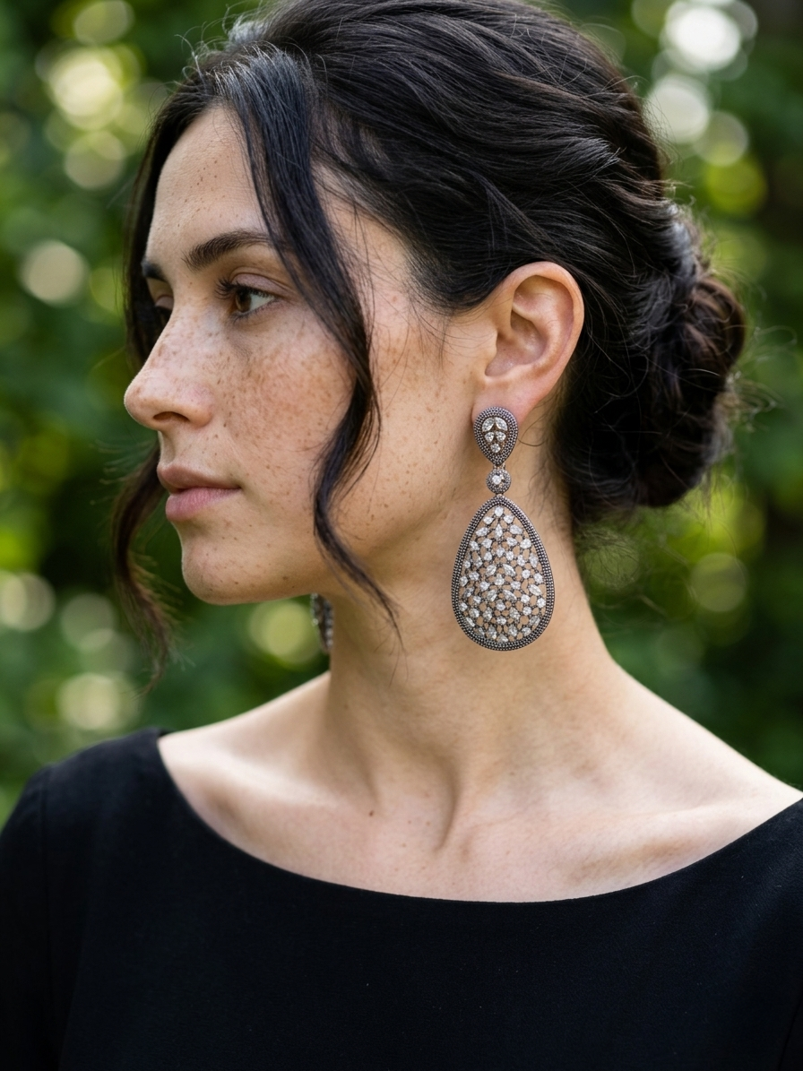 Shine Oxidised Earrings