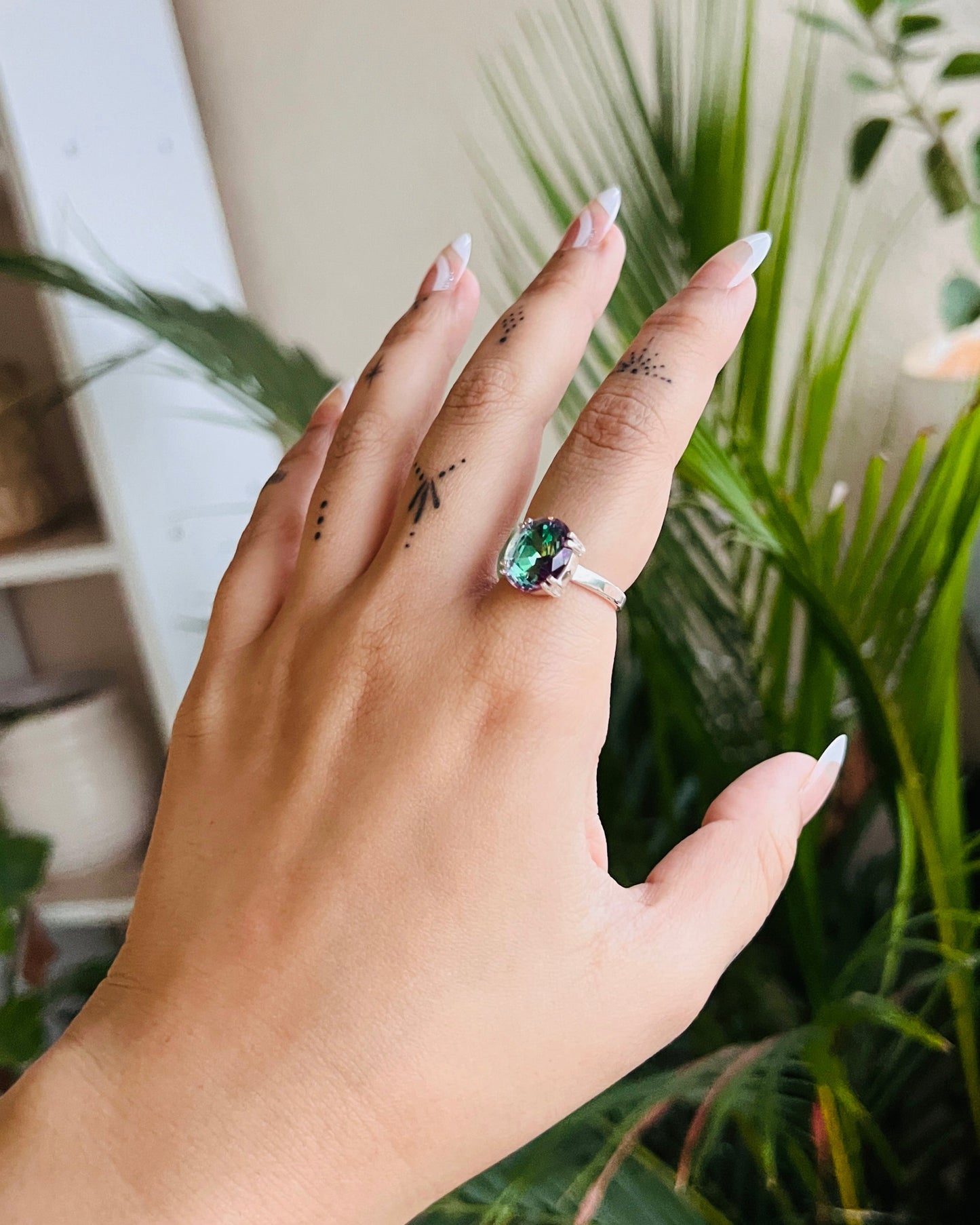 Mystic Quartz Gemstone Sterling Silver Ring