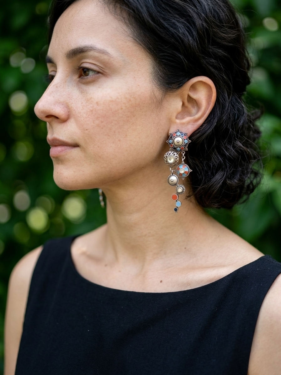 Nita Oxidised Earrings