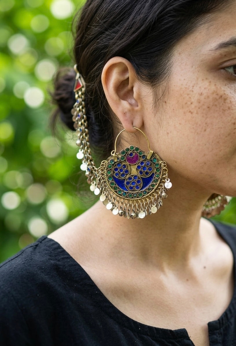 Shaan Vintage Earrings with Earchain