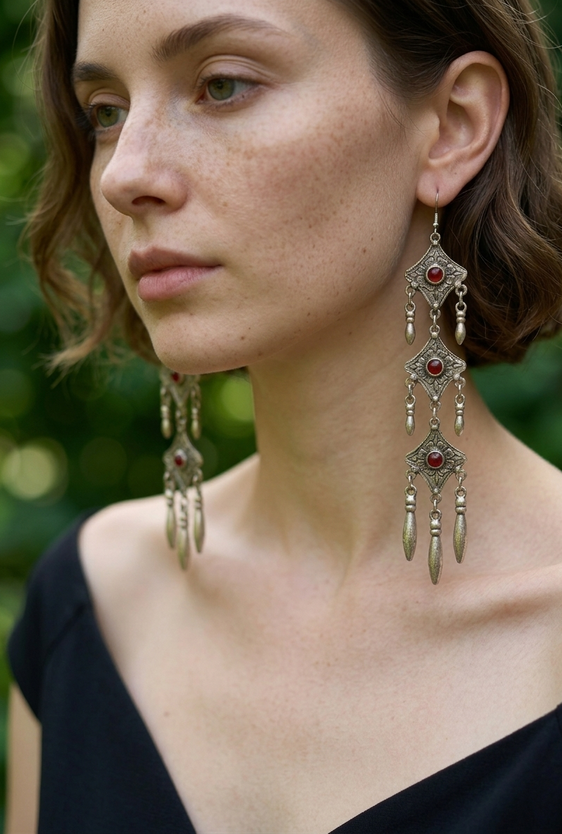Trikona Zamak Earrings
