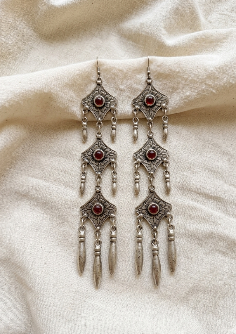 Trikona Zamak Earrings