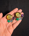 Aqua Clock Earrings