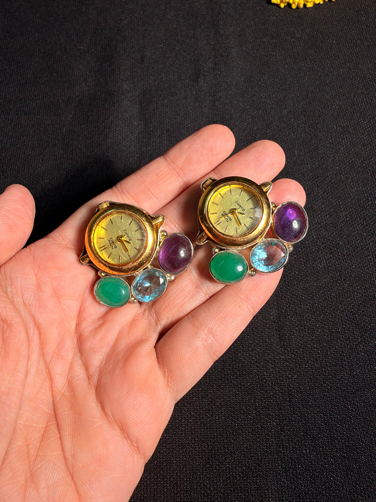 Aqua Clock Earrings