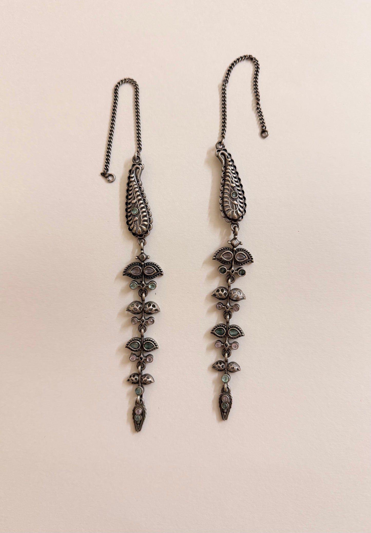 Hina Oxidised Earrings with Earchain