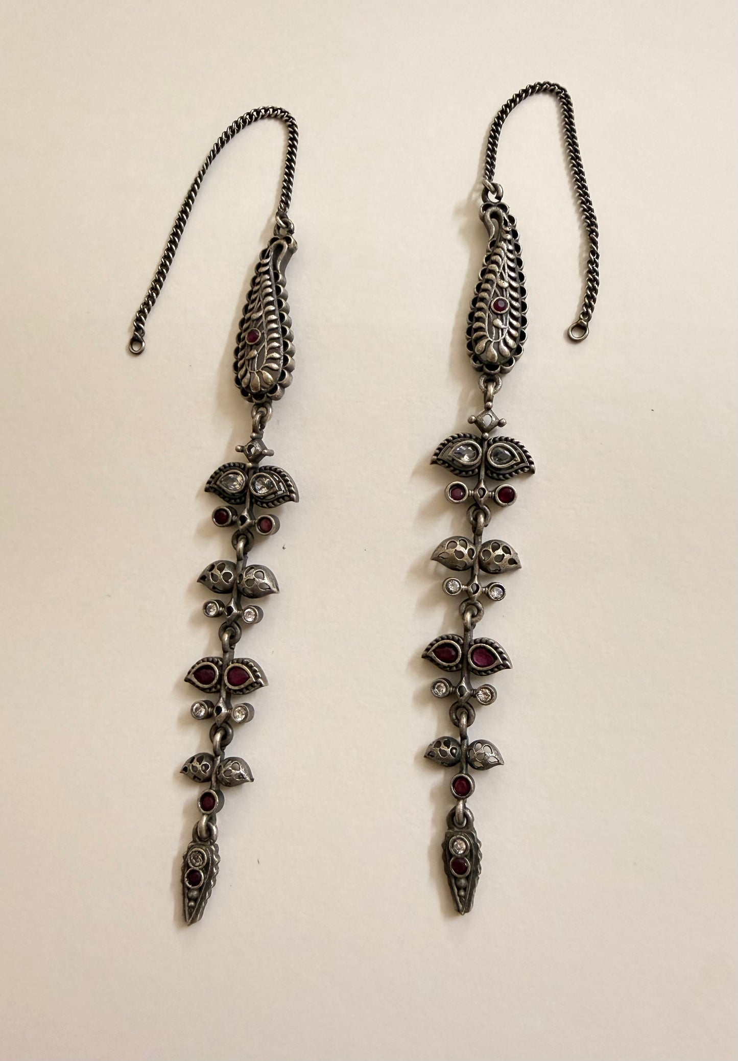 Hina Oxidised Earrings with Earchain