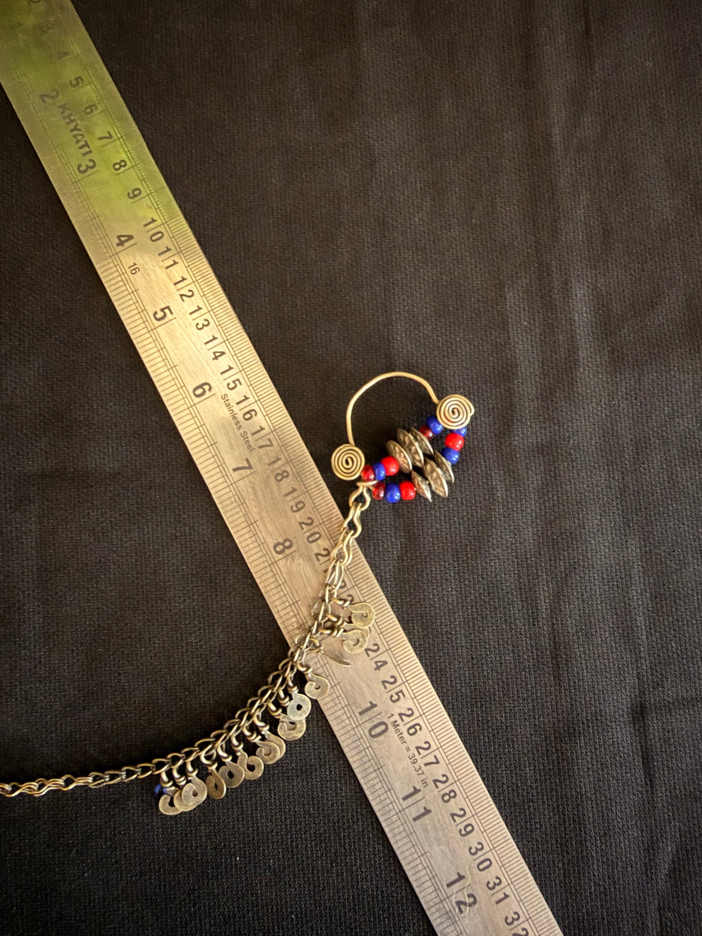 Seeta vintage nose ring with chain
