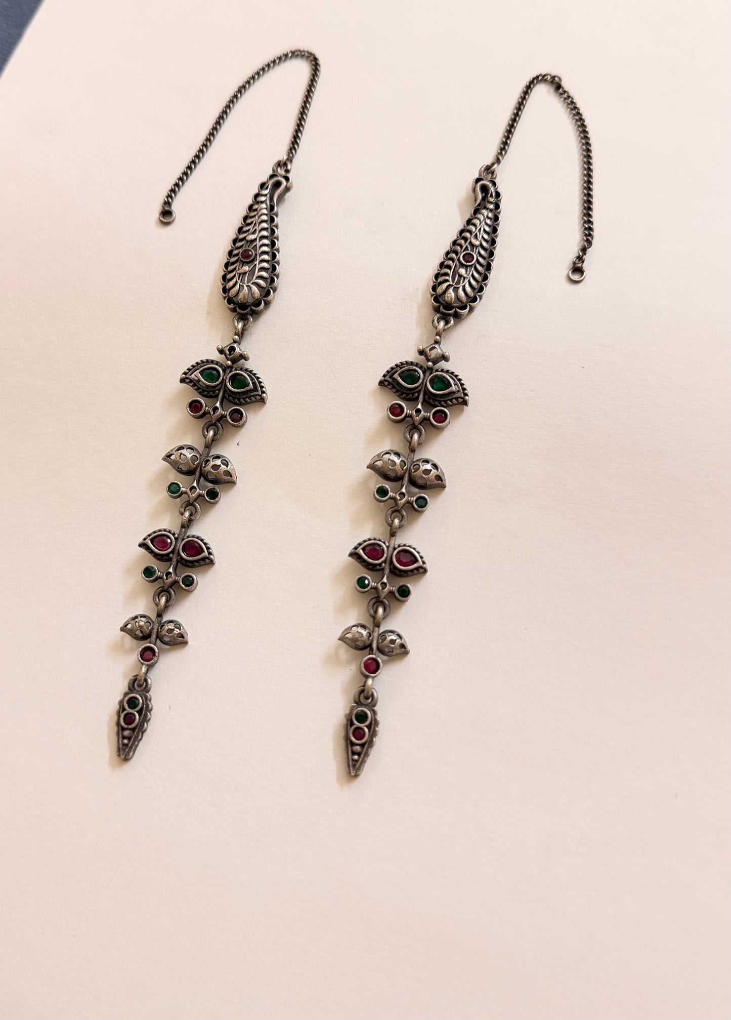 Hina Oxidised Earrings with Earchain