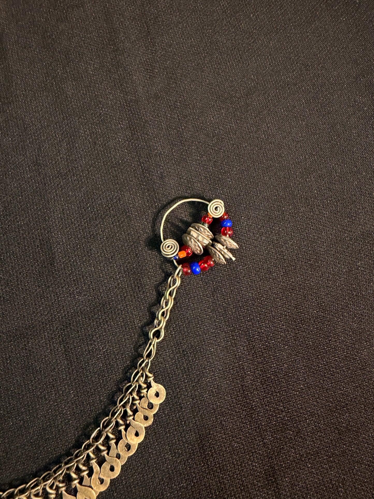 Rani vintage nose ring with chain