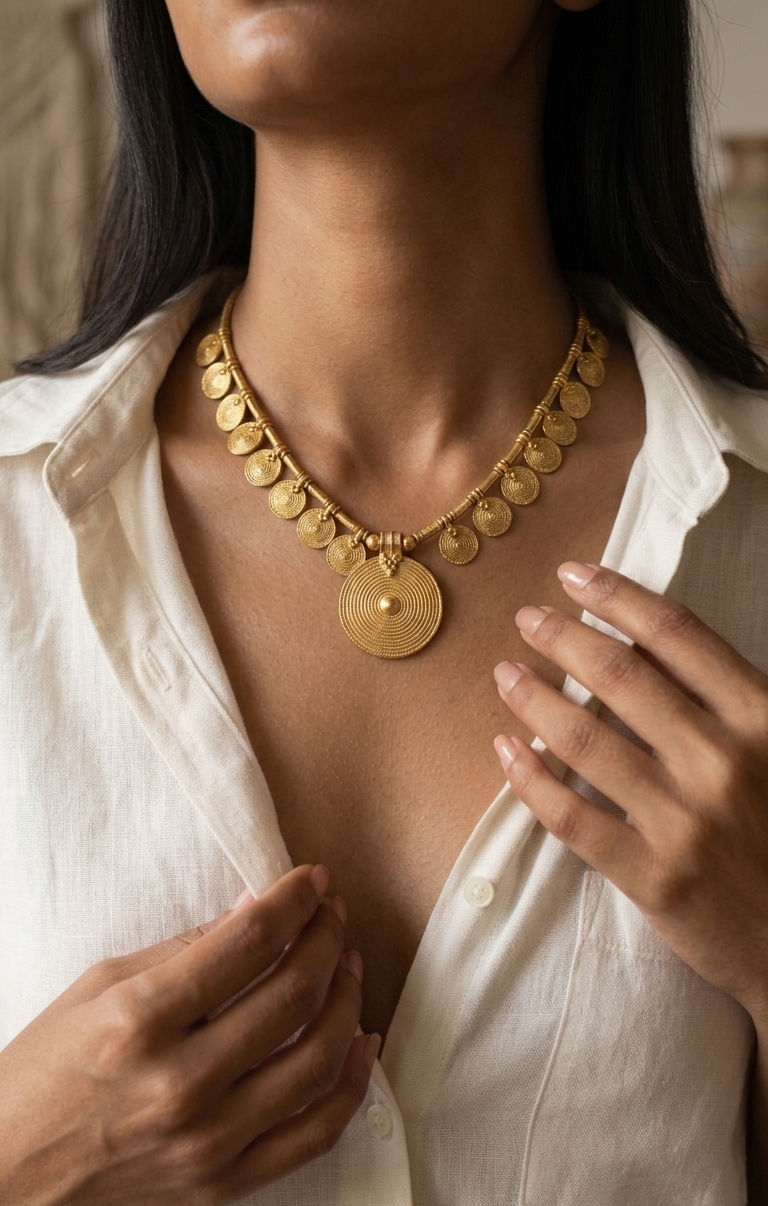 Raamiya Brass Necklace