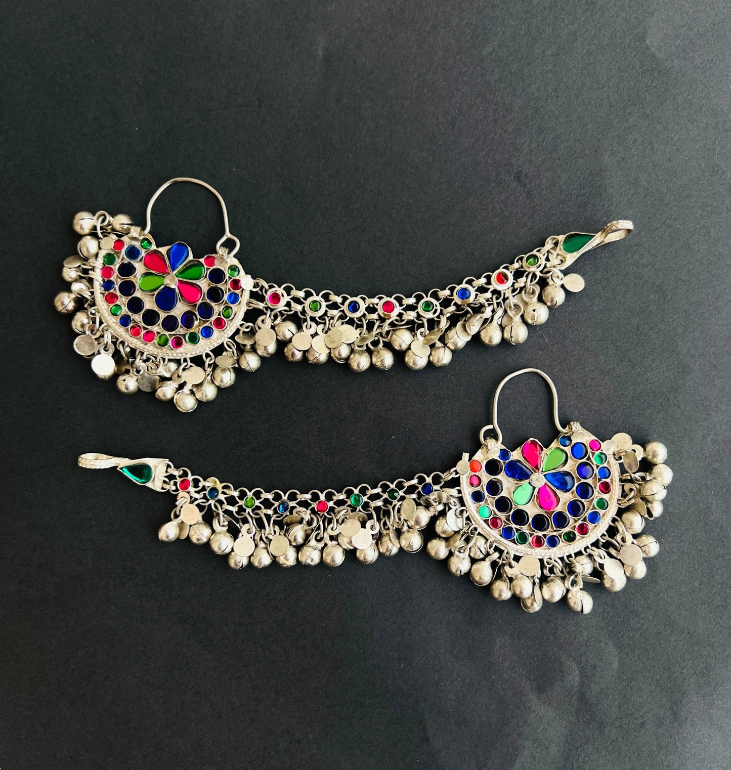 Nisha Afghan Earrings with Earchain