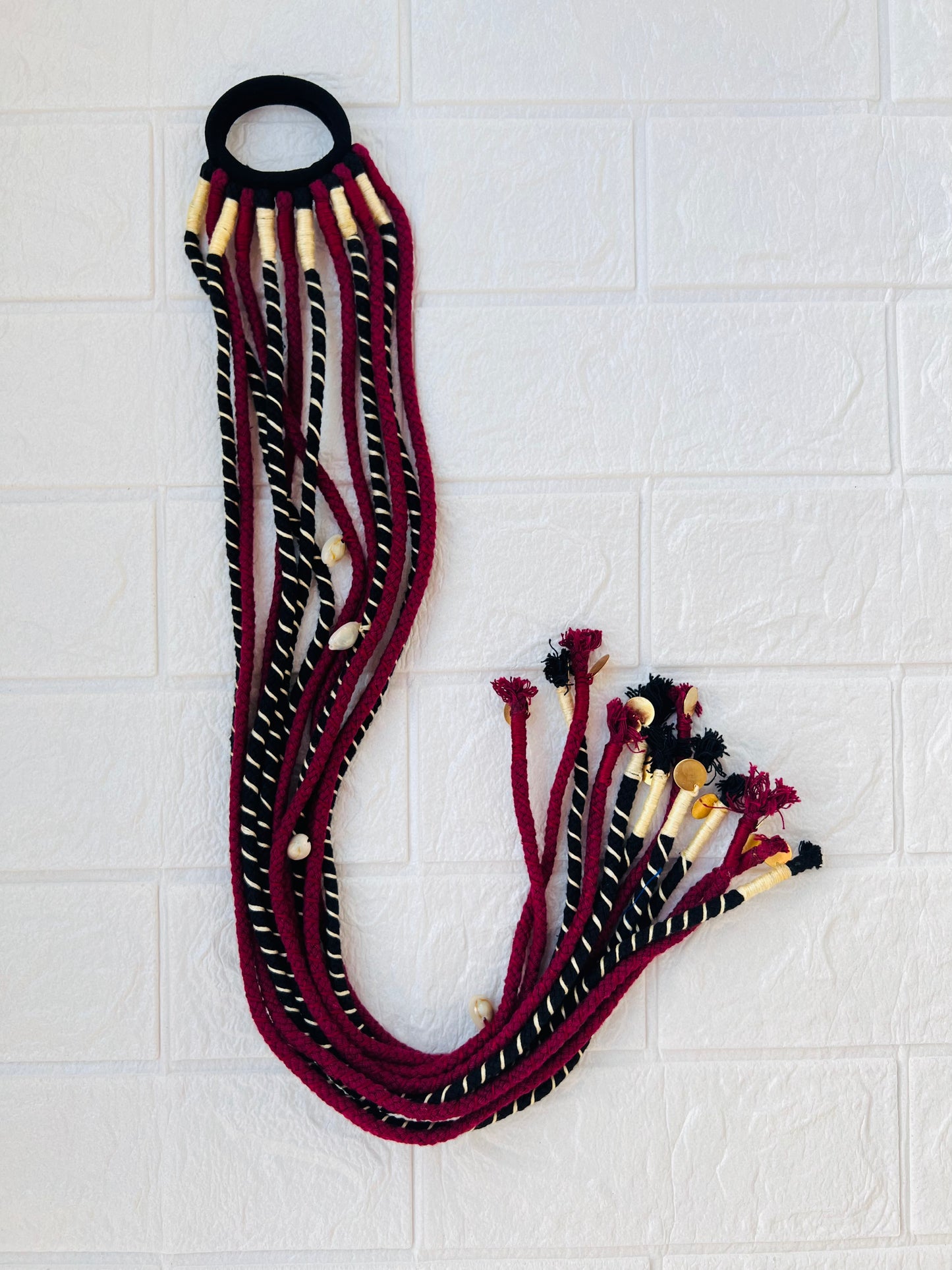 Maroon black hair strings