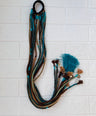 Brown blue hair strings