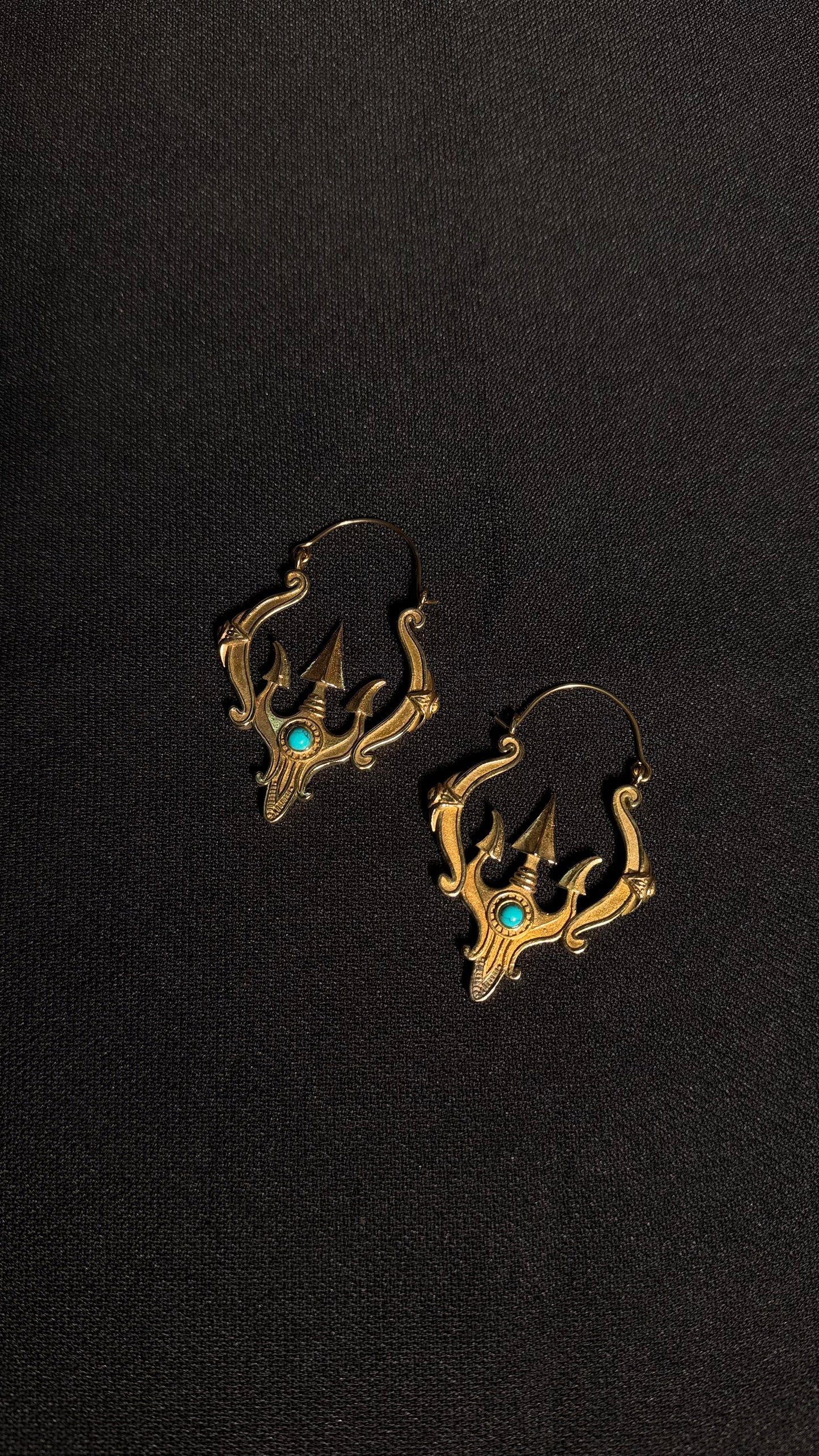 Trishool Brass Earrings