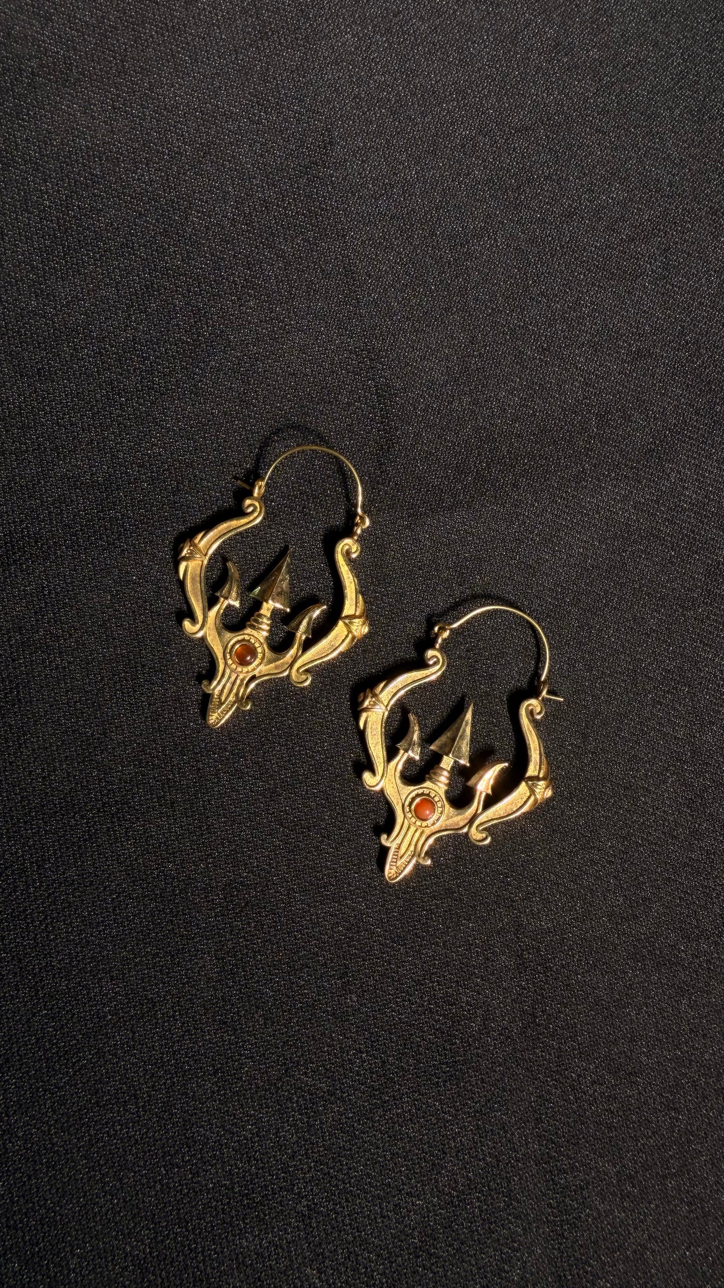 Trishool Brass Earrings