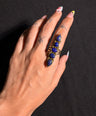 Trisha Lapis Brass Ring