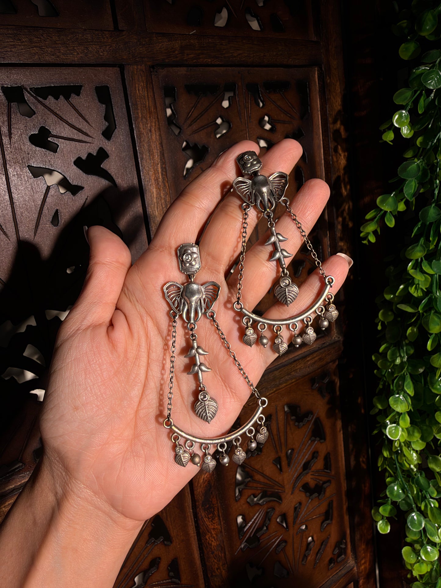 Leya Oxidised Necklace Set with Earrings