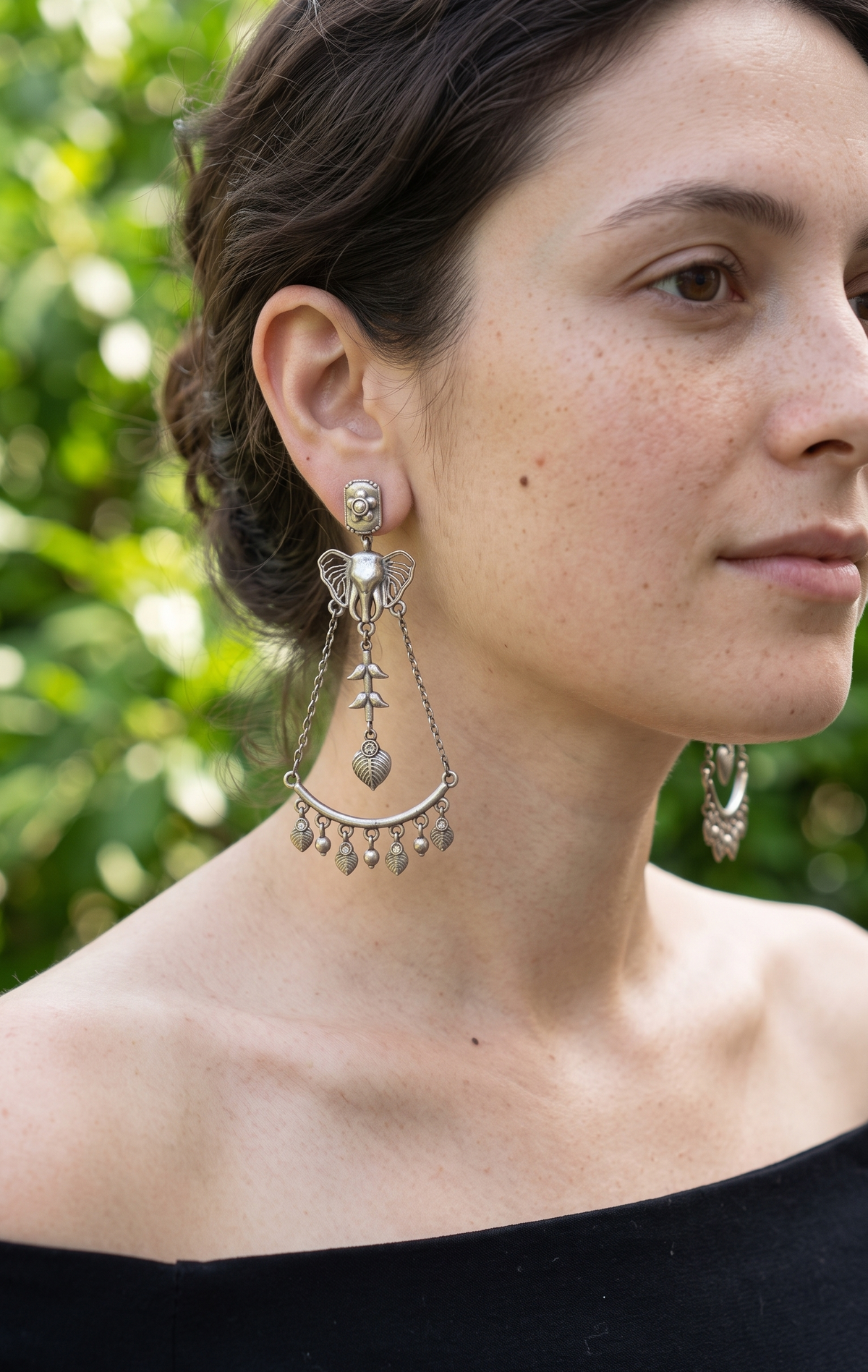 Leya Oxidised Necklace Set with Earrings