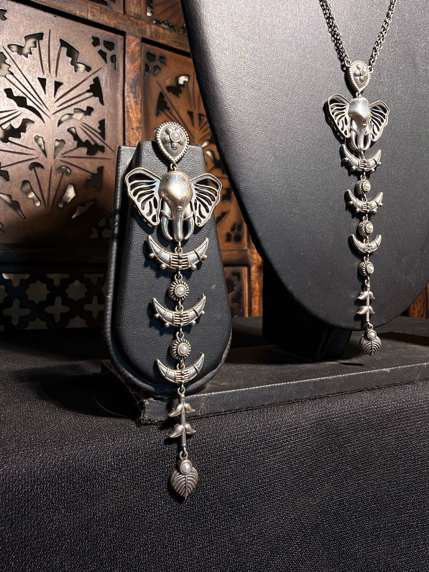 Abhey Oxidised Necklace Set with Earrings