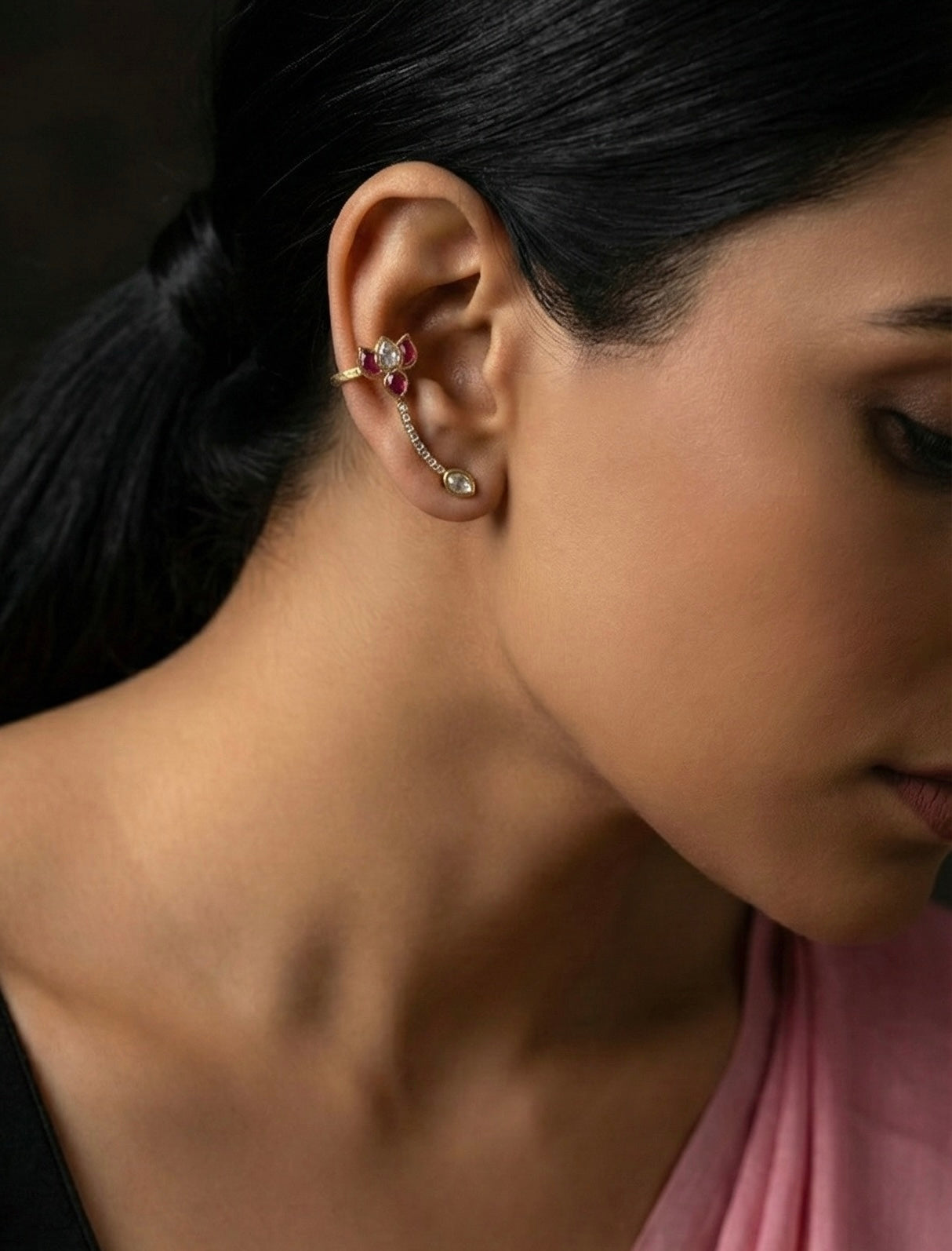 Rosa Oxidised Earrings