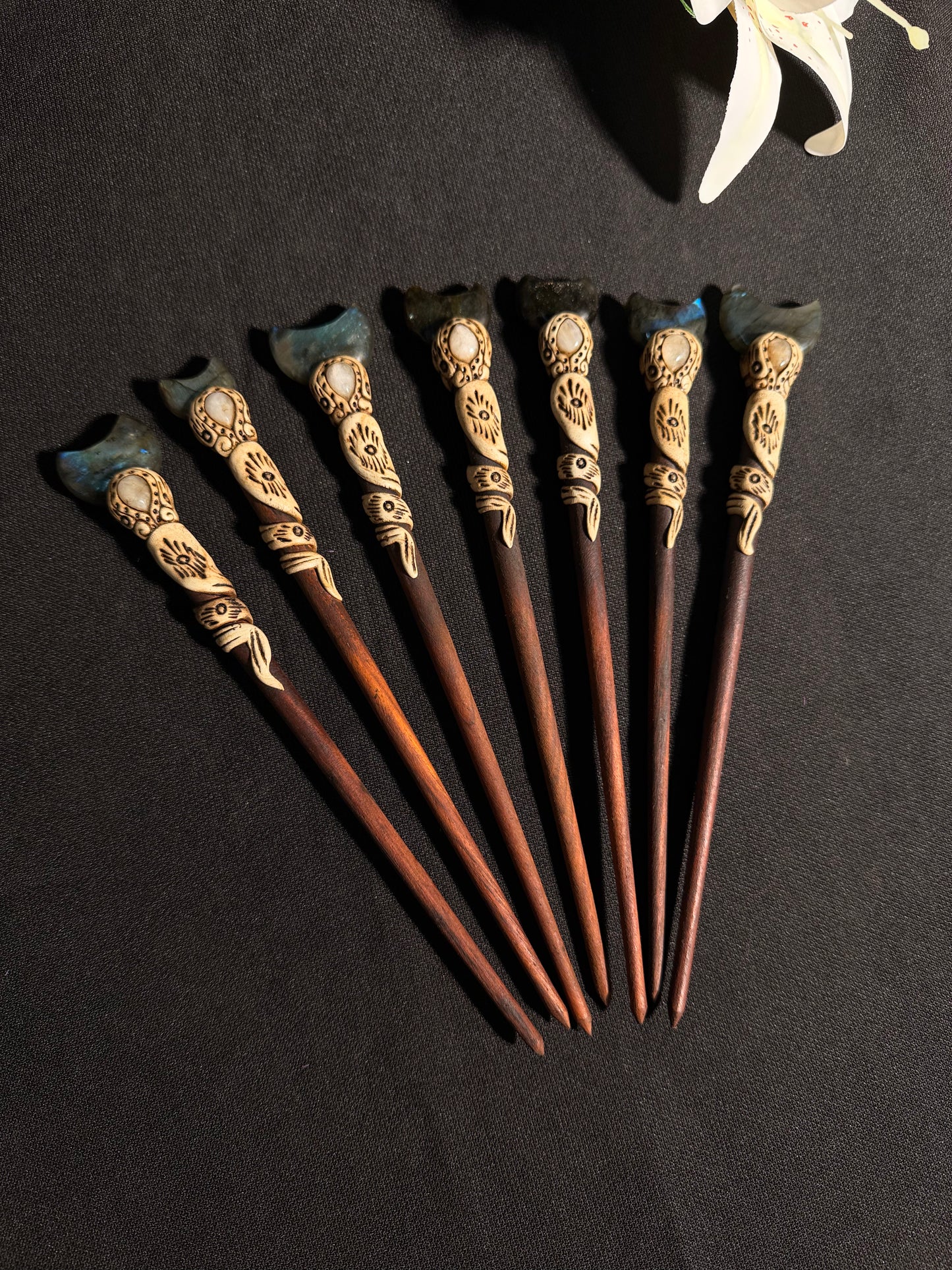 Labradorite Hair Bun Juda Stick