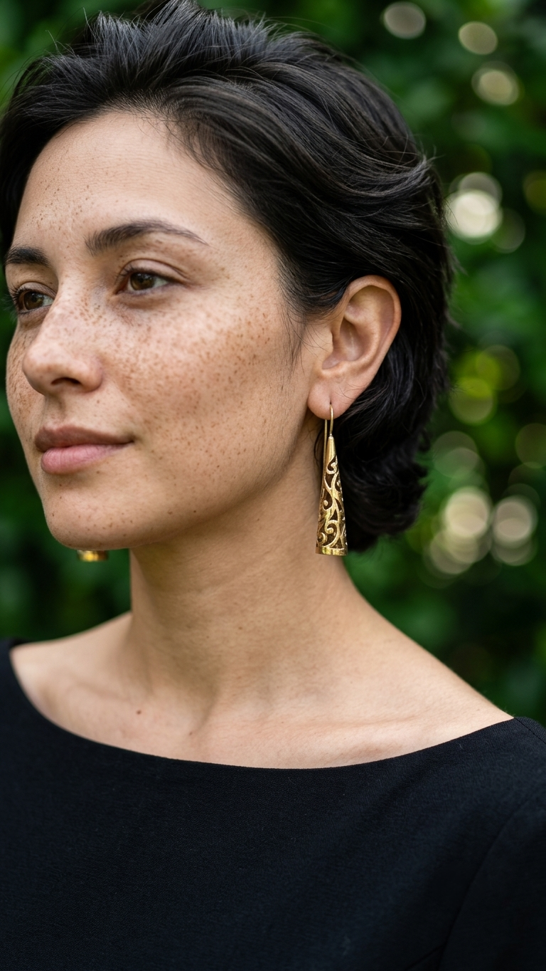 Genelia Brass Earrings