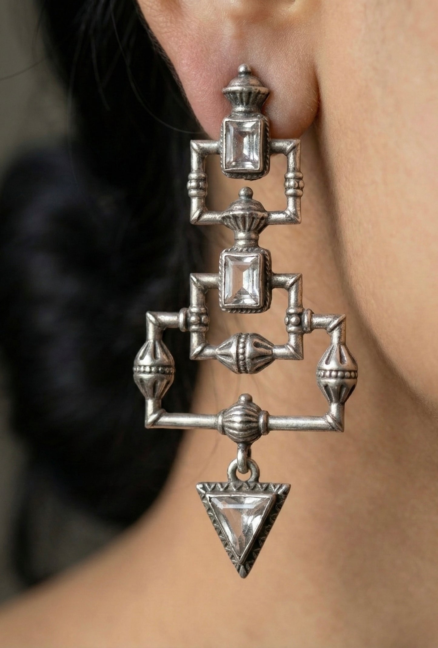 Lijah Oxidised Earrings